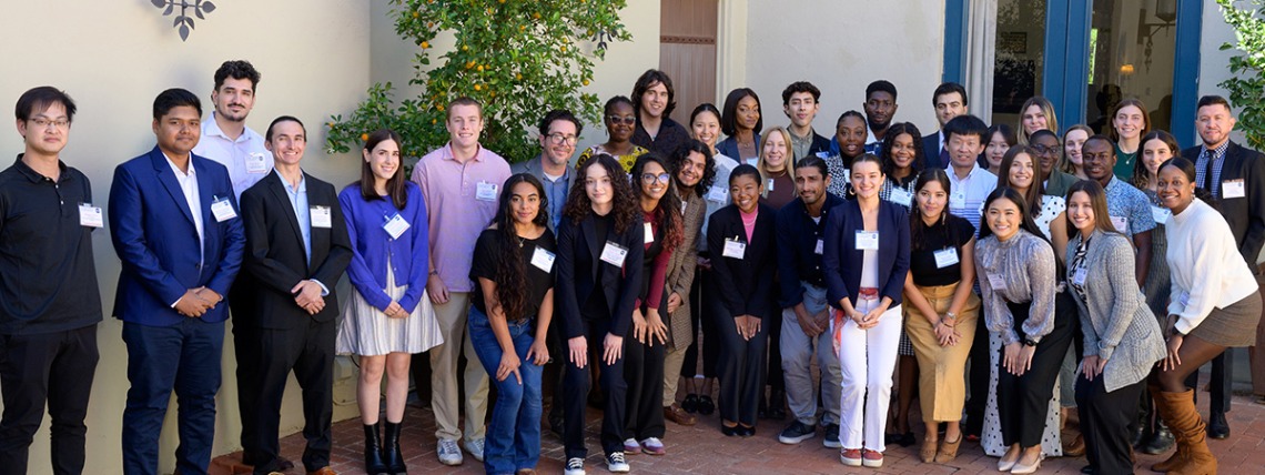 Group of scholarship students at luncheon